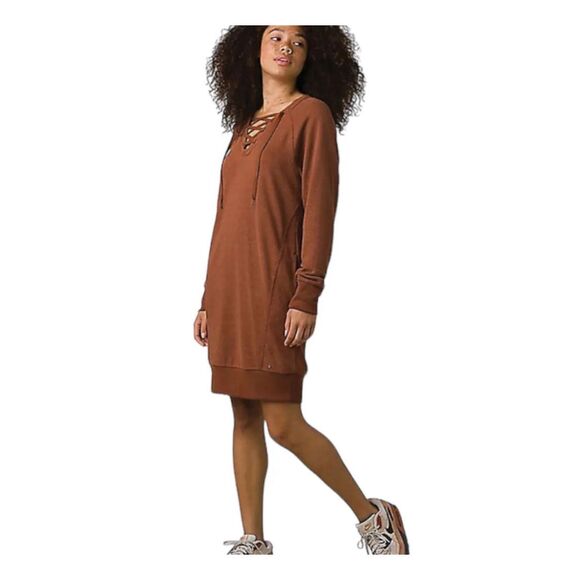 NWT prAna Cozy Up Terry Dress Roux Heather S - Picture 2 of 5